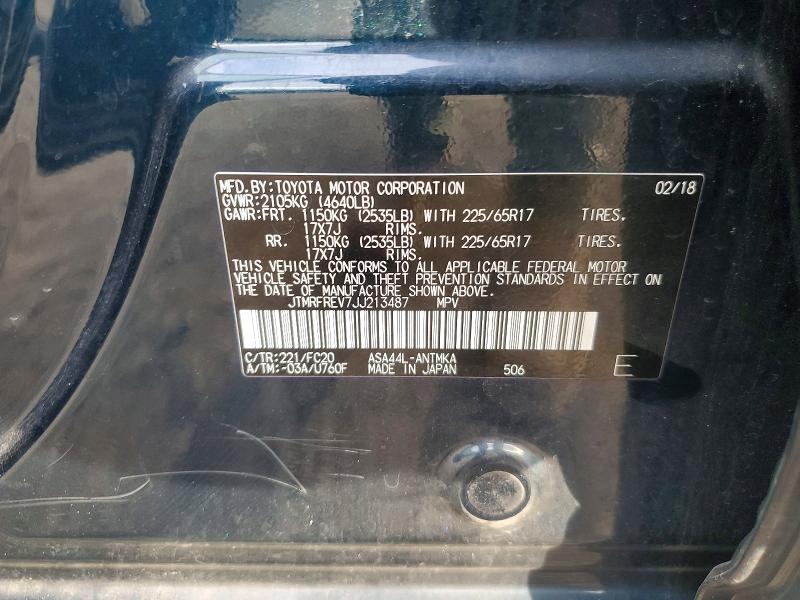 Продажа на аукционе авто 2018 Toyota Rav4, vin: JTMRFREV7JJ213487, номер лота: 70545126