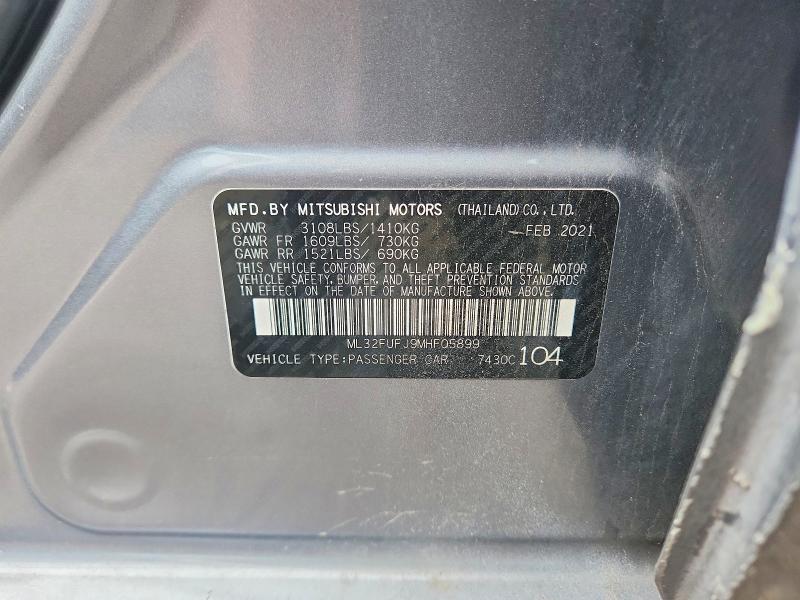 Продажа на аукционе авто 2021 Mitsubishi Mirage, vin: ML32FUFJ9MHF05899, номер лота: 69896156