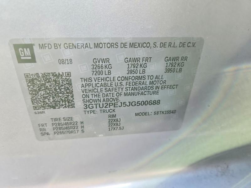 Продажа на аукционе авто 2018 Gmc Sierra, vin: 3GTU2PEJ5JG500688, номер лота: 69855546