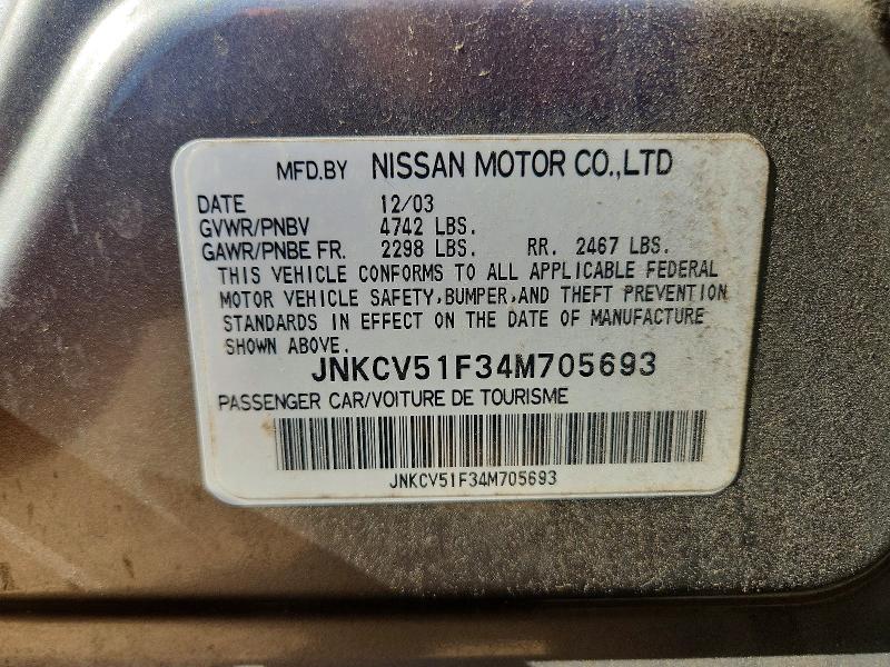 Продаж на аукціоні авто 2004 Infiniti G35, vin: JNKCV51F34M705693, номер лоту: 70949296