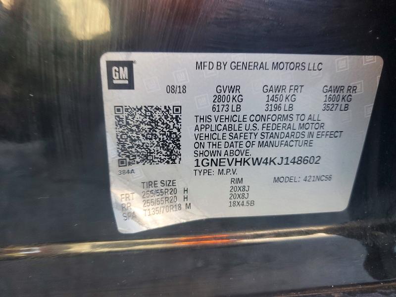 Продаж на аукціоні авто 2019 Chevrolet Traverse, vin: 1GNEVHKW4KJ148602, номер лоту: 68783706