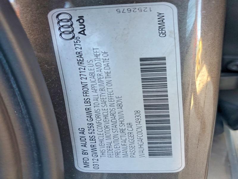 2012 Audi A6 მანქანა იყიდება აუქციონზე, vin: WAUHGAFC0CN149308, აუქციონის ნომერი: 67716666