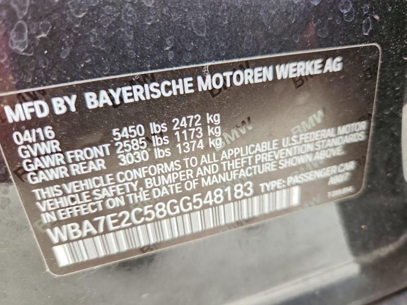 2016 Bmw 740 მანქანა იყიდება აუქციონზე, vin: WBA7E2C58GG548183, აუქციონის ნომერი: 67932696