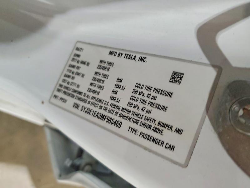 Продажа на аукционе авто 2021 Tesla Model 3, vin: 5YJ3E1EA3MF985469, номер лота: 67674836