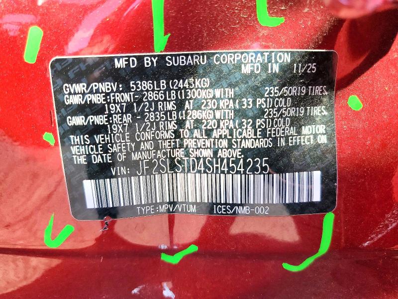 Продаж на аукціоні авто 2025 Subaru Forester, vin: JF2SLSTD4SH454235, номер лоту: 68570566