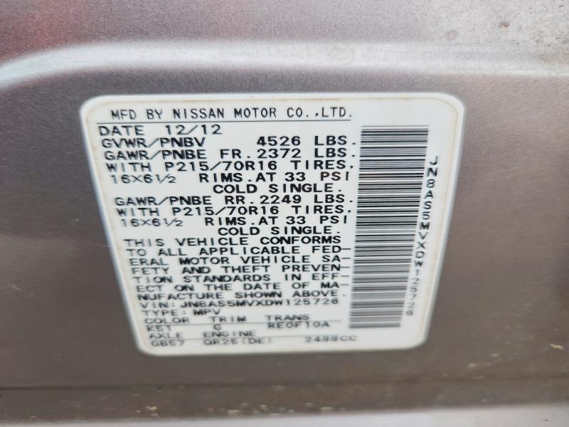 Продажа на аукционе авто 2013 Nissan Rogue, vin: JN8AS5MVXDW125726, номер лота: 70454486