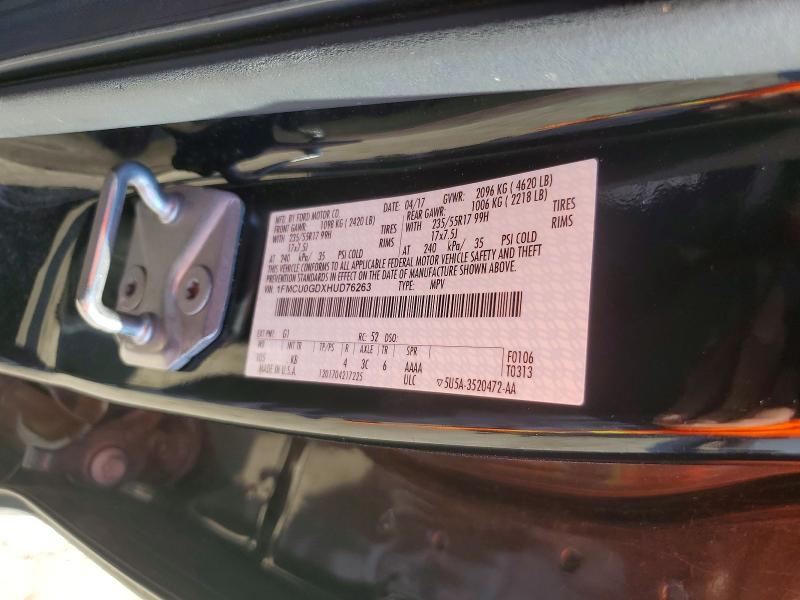 2017 Ford Escape მანქანა იყიდება აუქციონზე, vin: 1FMCU0GDXHUD76263, აუქციონის ნომერი: 69567326