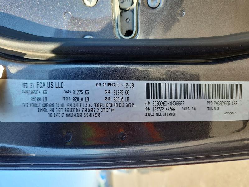 Продаж на аукціоні авто 2019 Chrysler 300, vin: 2C3CCAEGXKH568677, номер лоту: 66862626