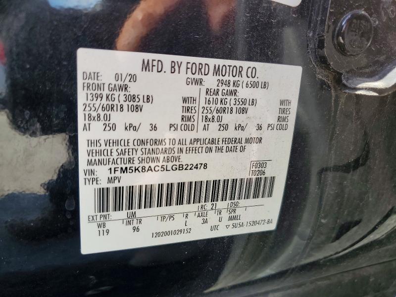 Aukcja sprzedaży 2020 Ford Explorer, vin: 1FM5K8AC5LGB22478        , numer aukcji: 69089326