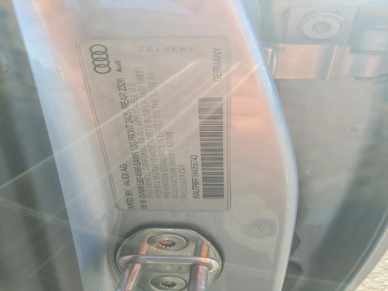Aukcja sprzedaży 2017 Audi A3, vin: WAUTPBFF1HA056743, numer aukcji: 67907816