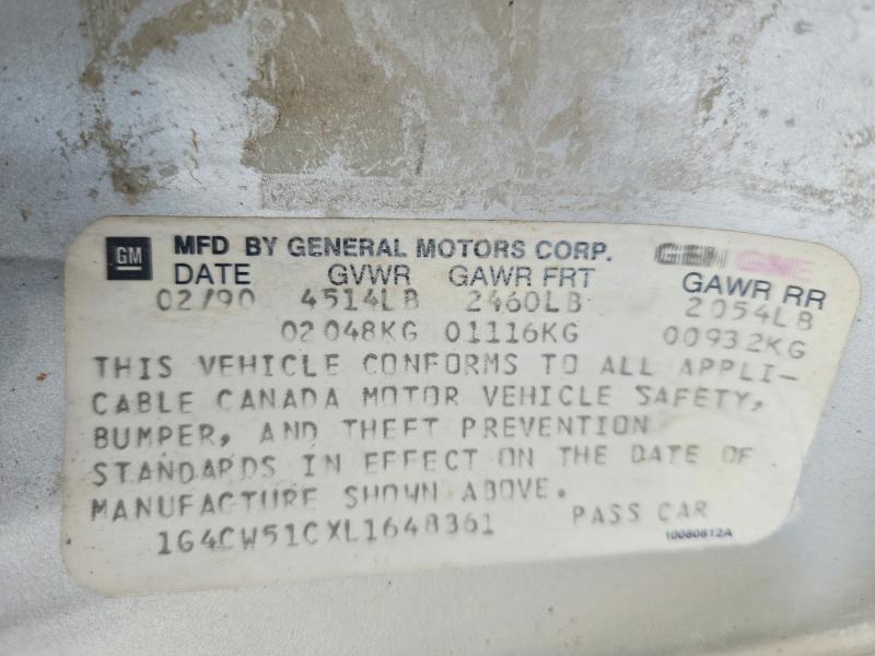 Продажа на аукционе авто 1990 Buick Electra, vin: 1G4CW51CXL1648361, номер лота: 68933176