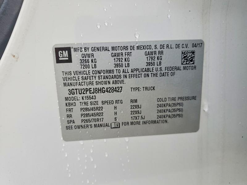 67544476 :رقم المزاد ، 3GTU2PEJ8HG428427 vin ، 2017 Gmc Sierra مزاد بيع