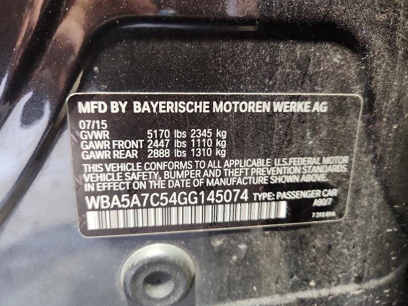 Aukcja sprzedaży 2016 Bmw 528, vin: WBA5A7C54GG145074, numer aukcji: 67796486