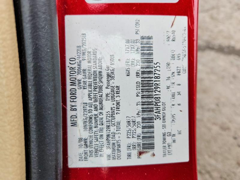 Продажа на аукционе авто 2009 Ford Fusion, vin: 3FAHP08129R187255, номер лота: 69972976