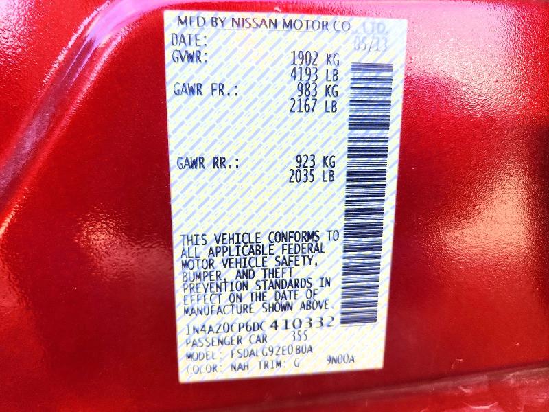 70025706 :رقم المزاد ، 1N4AZ0CP6DC410332 vin ، 2013 Nissan Leaf مزاد بيع