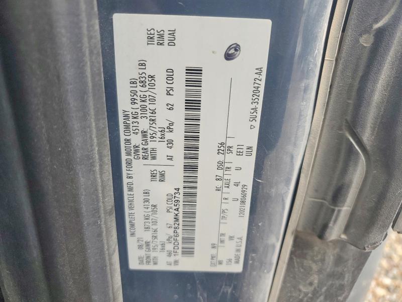 Продаж на аукціоні авто 2021 Ford Transit, vin: 1FDDF6P82MKA59734, номер лоту: 67440416