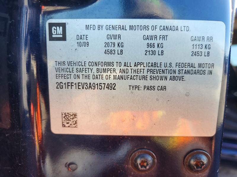 70942686 :رقم المزاد ، 2G1FF1EV3A9157492 vin ، 2010 Chevrolet Camaro مزاد بيع