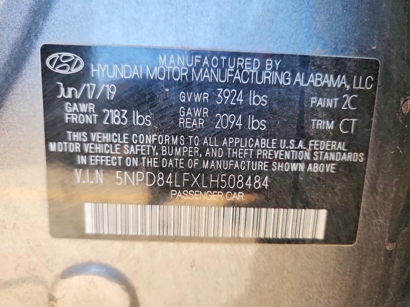 2020 Hyundai Elantra მანქანა იყიდება აუქციონზე, vin: 5NPD84LFXLH508484, აუქციონის ნომერი: 67394336
