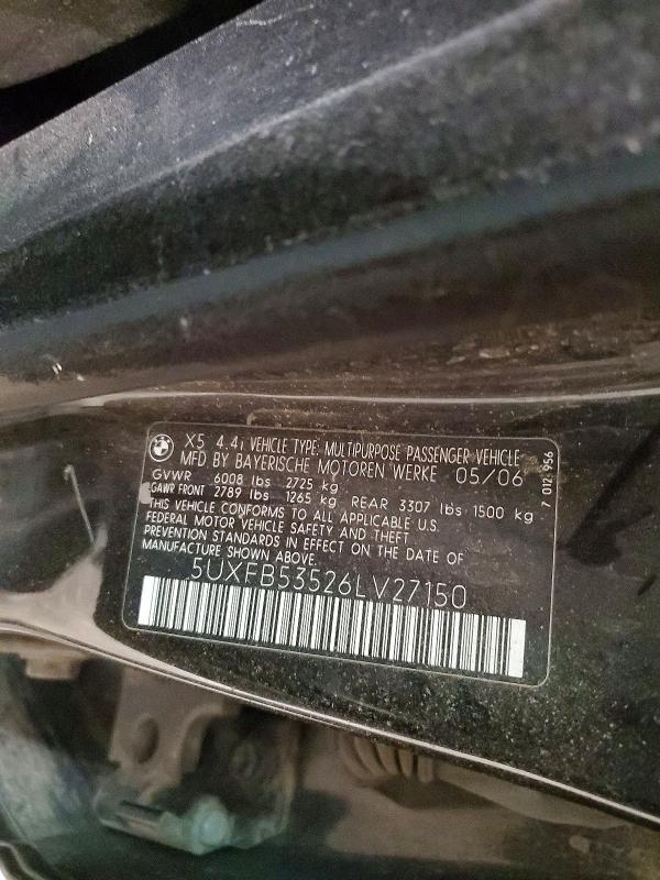 Продаж на аукціоні авто 2006 Bmw X5, vin: 5UXFB53526LV27150, номер лоту: 70613786
