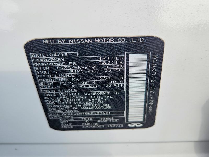Продажа на аукционе авто 2019 Infiniti Qx50, vin: 3PCAJ5M15KF137621, номер лота: 70505426