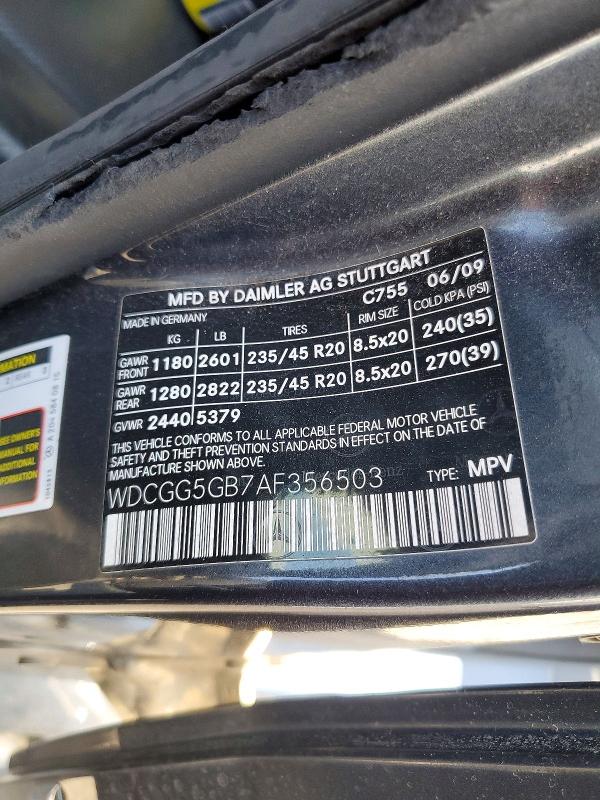 2010 Mercedes-benz Glk მანქანა იყიდება აუქციონზე, vin: WDCGG5GB7AF356503, აუქციონის ნომერი: 67566106