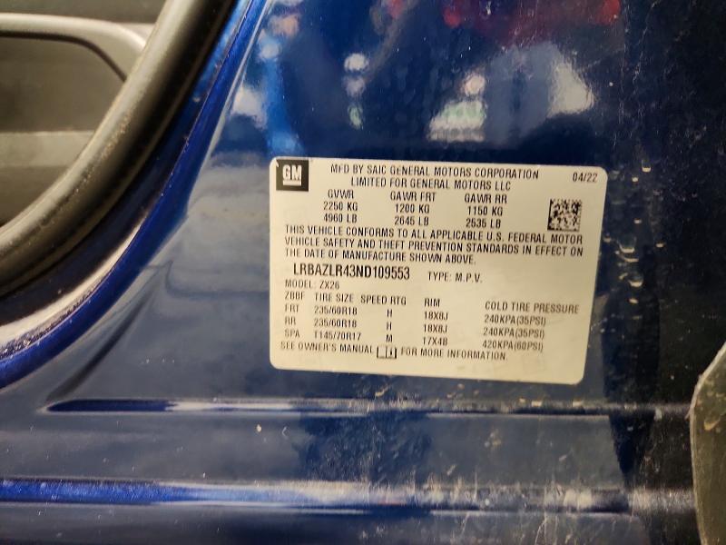 Продажа на аукционе авто 2022 Buick Envision, vin: LRBAZLR43ND109553, номер лота: 67102556