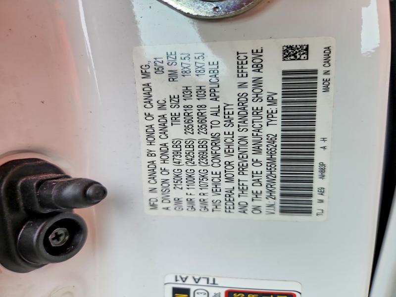 Aukcja sprzedaży 2021 Honda Cr-v, vin: 2HKRW2H55MH652462, numer aukcji: 69951066