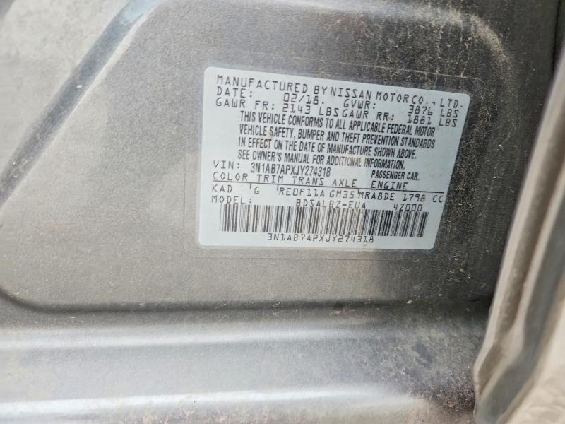 Продажа на аукционе авто 2018 Nissan Sentra, vin: 3N1AB7APXJY274318, номер лота: 69195856