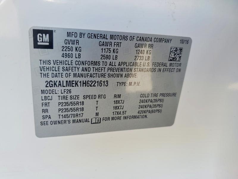 Продажа на аукционе авто 2017 Gmc Terrain, vin: 2GKALMEK1H6221613, номер лота: 68836686
