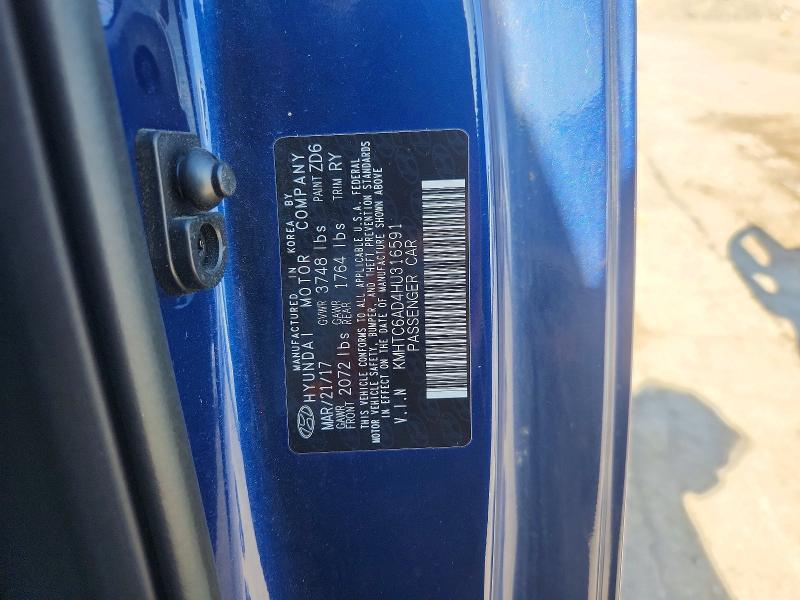 70505366 :رقم المزاد ، KMHTC6AD4HU316591 vin ، 2017 Hyundai Veloster مزاد بيع