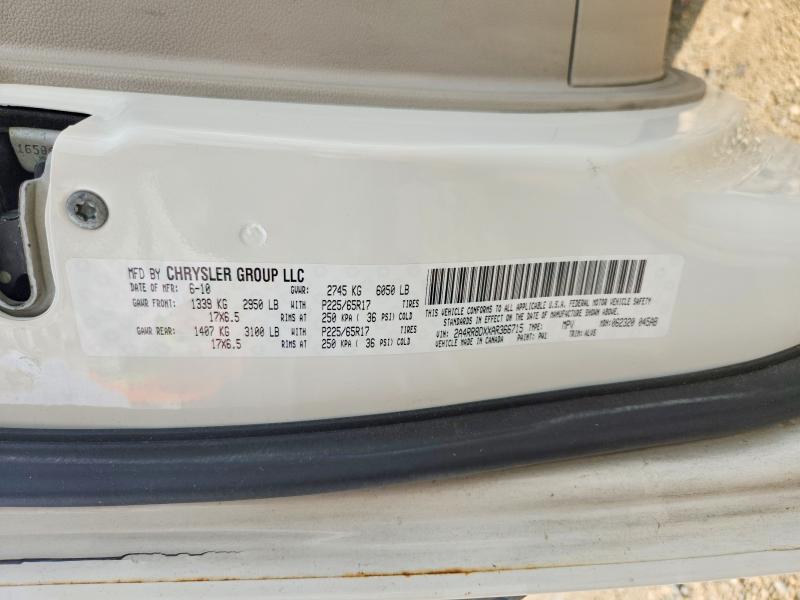 67141486 :رقم المزاد ، 2A4RR8DXXAR366715 vin ، 2010 Chrysler Town & Country مزاد بيع