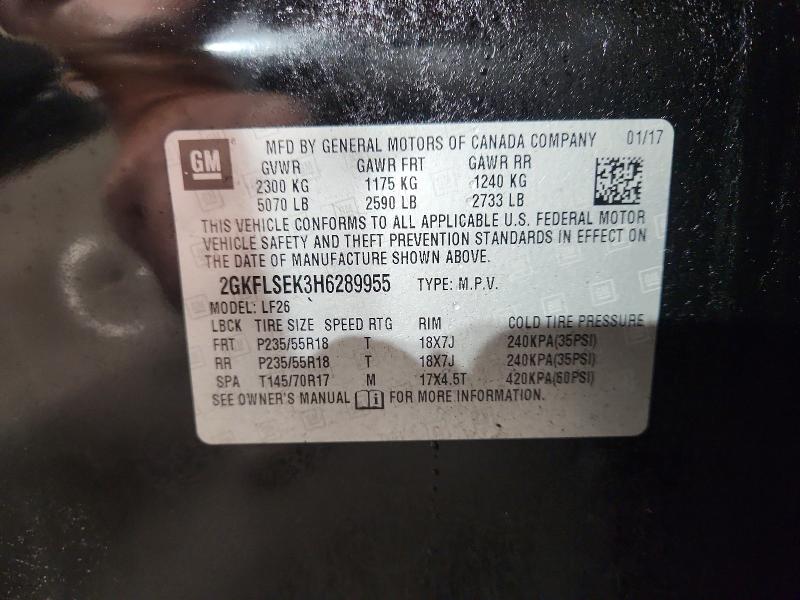 Aukcja sprzedaży 2017 Gmc Terrain, vin: 2GKFLSEK3H6289955, numer aukcji: 68422186
