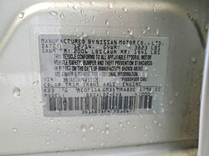 Продажа на аукционе авто 2015 Nissan Sentra, vin: 3N1AB7AP4FY212677, номер лота: 68433286