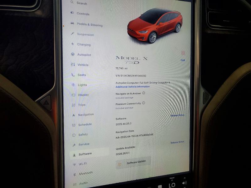 Aukcja sprzedaży 2017 Tesla Model X, vin: 5YJXCBE2XHF049392, numer aukcji: 67695226