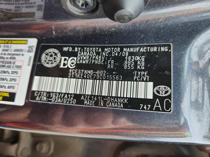 Aukcja sprzedaży 2009 Toyota Matrix, vin: 2T1KE40E79C015563, numer aukcji: 69352506
