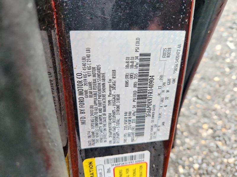Продажа на аукционе авто 2015 Ford Fusion, vin: 3FA6P0K97FR140904, номер лота: 69675646