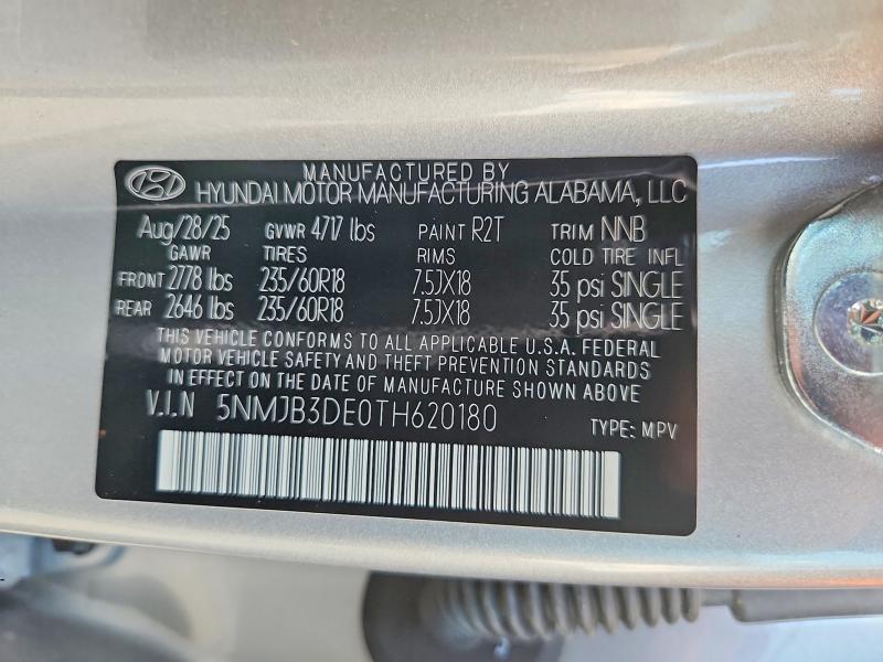 Продажа на аукционе авто 2026 Hyundai Tucson, vin: 5NMJB3DE0TH620180, номер лота: 66222576