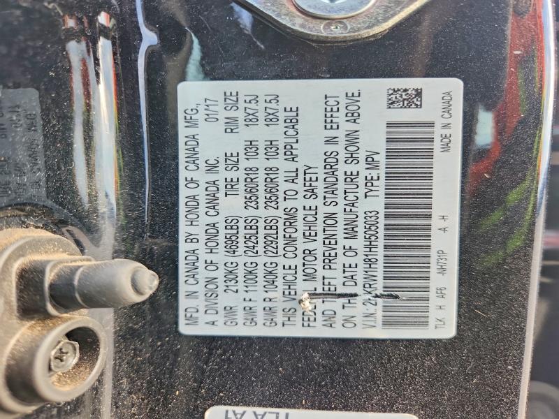 Aukcja sprzedaży 2017 Honda Cr-v, vin: 2HKRW1H81HH505033, numer aukcji: 68061476