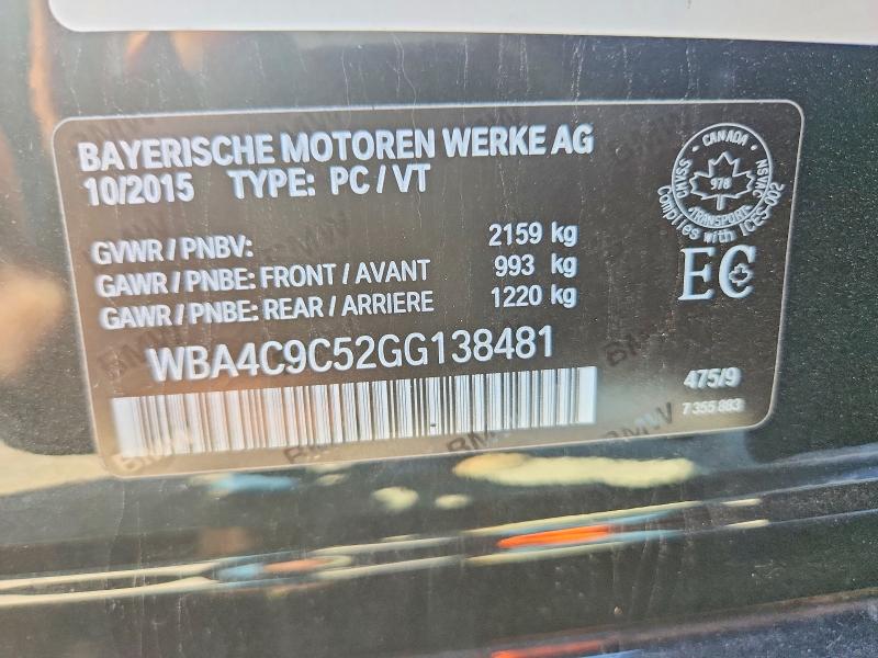 Aukcja sprzedaży 2016 Bmw 428, vin: WBA4C9C52GG138481, numer aukcji: 68060506
