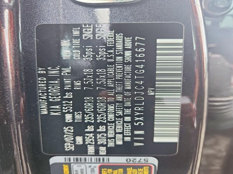 67250616 :رقم المزاد ، 5XYRLDJC4TG416677 vin ، 2026 Kia Sorento مزاد بيع