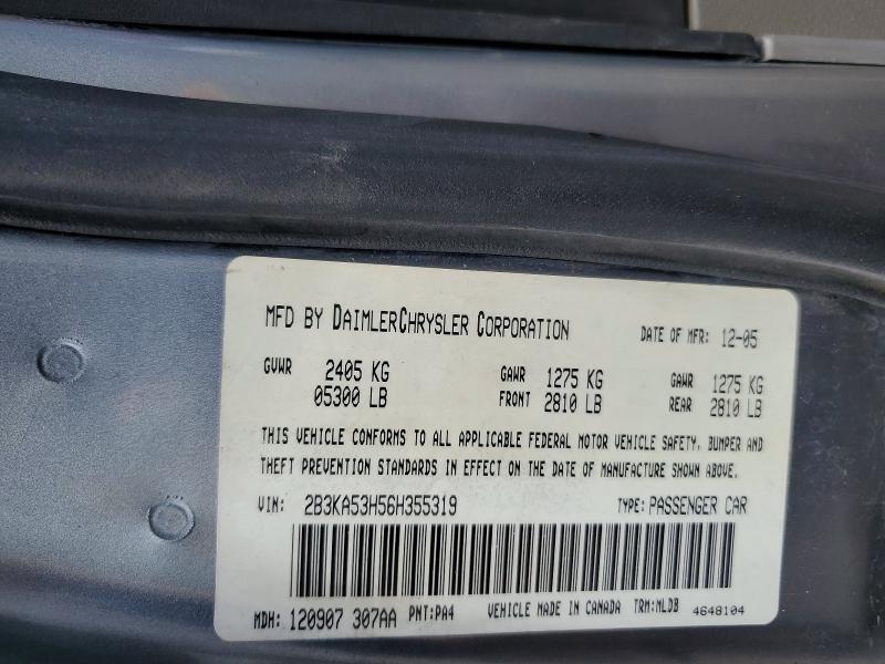 67486496 :رقم المزاد ، 2B3KA53H56H355319 vin ، 2006 Dodge Charger مزاد بيع