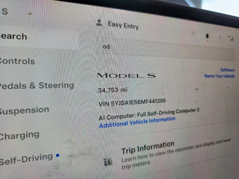 Продажа на аукционе авто 2021 Tesla Model S, vin: 5YJSA1E56MF441395, номер лота: 67794776
