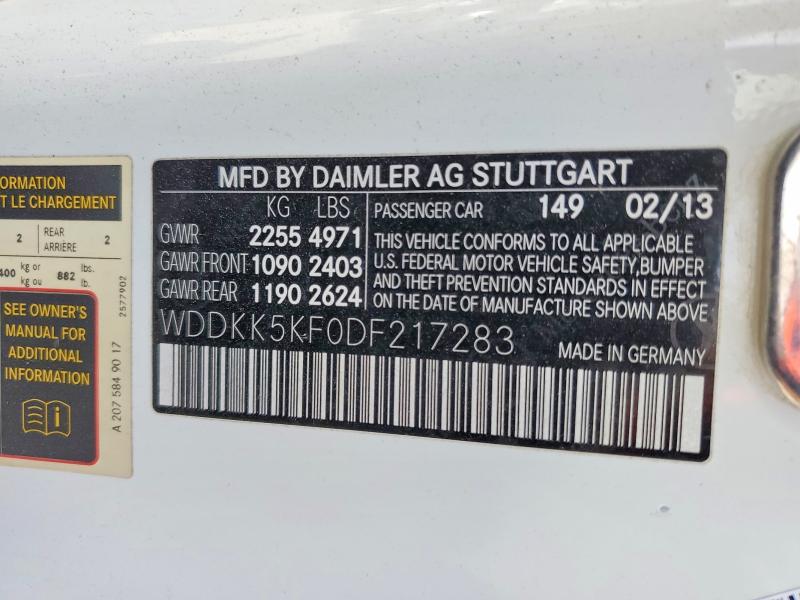 Aukcja sprzedaży 2013 Mercedes-benz E, vin: WDDKK5KF0DF217283, numer aukcji: 68578756