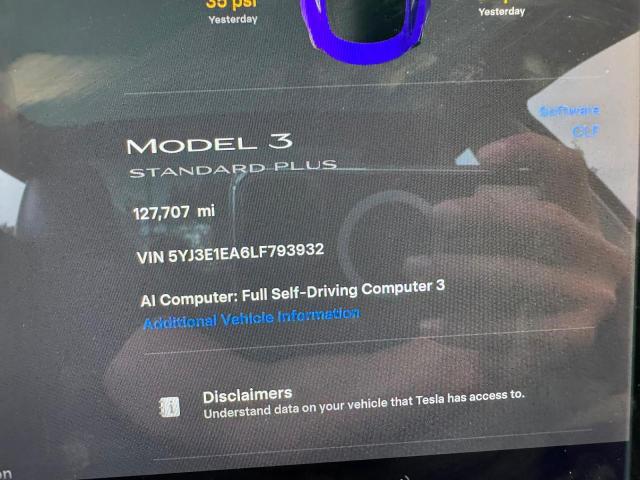 71096706 :رقم المزاد ، 5YJ3E1EA6LF793932 vin ، 2020 Tesla Model 3 مزاد بيع