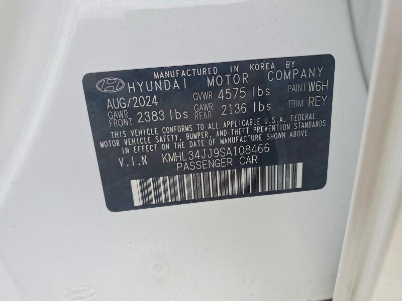 2025 Hyundai Sonata Hybrid მანქანა იყიდება აუქციონზე, vin: KMHL34JJ9SA108466, აუქციონის ნომერი: 67436306