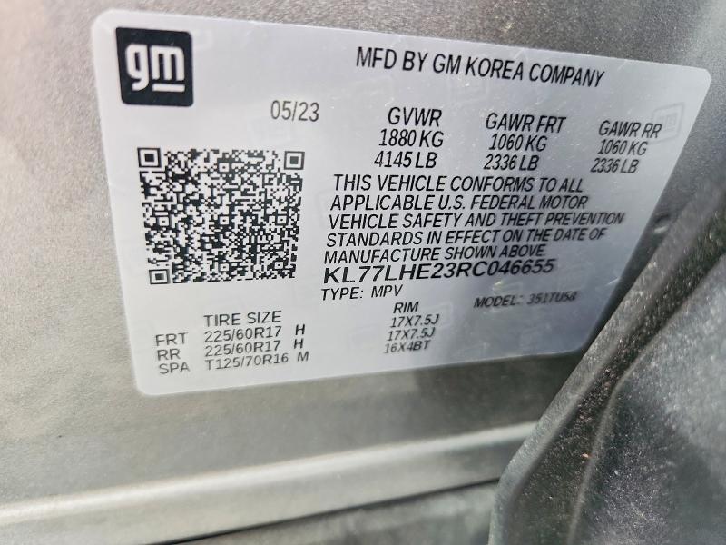 69080186 :رقم المزاد ، KL77LHE23RC046655 vin ، 2024 Chevrolet Trax مزاد بيع