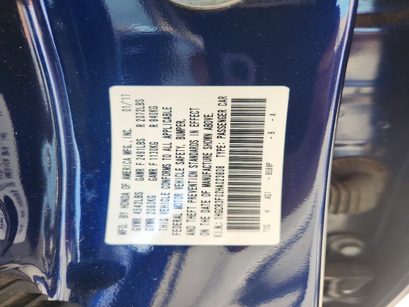 Aukcja sprzedaży 2017 Honda Accord, vin: 1HGCR3F02HA023606, numer aukcji: 70545066