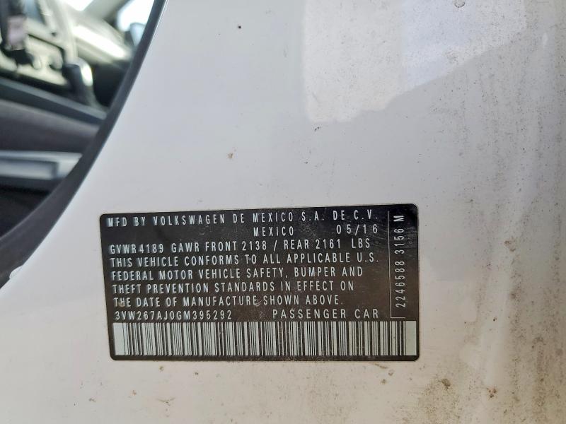 Aukcja sprzedaży 2016 Volkswagen Jetta, vin: 3VW267AJ0GM395292, numer aukcji: 70363246