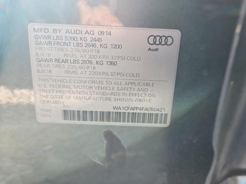 Продаж на аукціоні авто 2015 Audi Q5, vin: WA1CFAFP4FA050421, номер лоту: 69638096