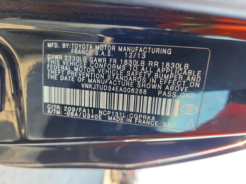 Продажа на аукционе авто 2014 Toyota Yaris, vin: VNKJTUD34EA006268, номер лота: 68865826